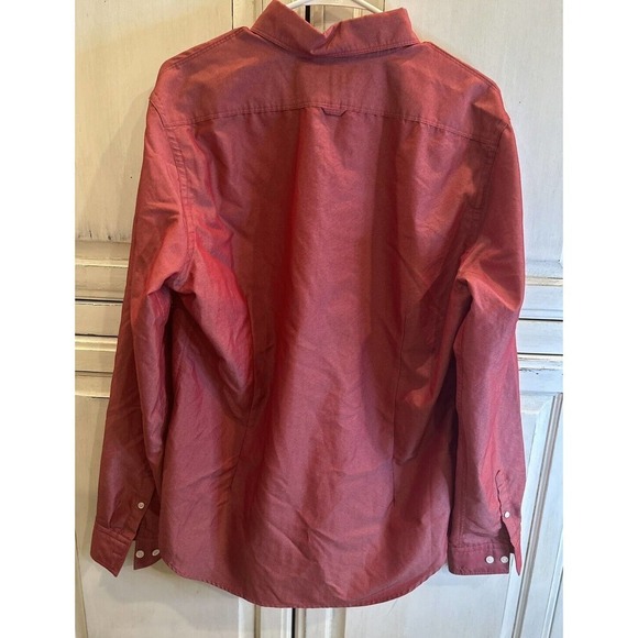 NWT’s Mens Express Fitted Large Red Button Up Long Sleeve Dress Shirt - Picture 5 of 5